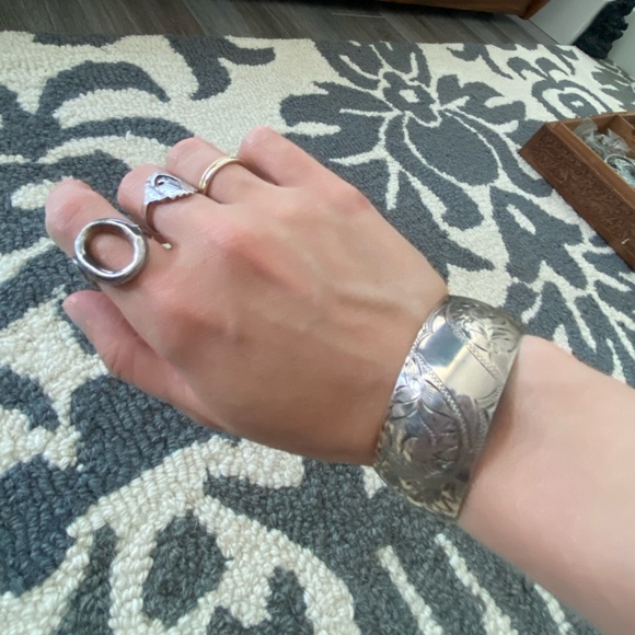 Antique Sterling Silver Cuff Bracelet - Picture 4 of 6